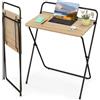 LIFEZEAL Scrivania Ufficio Pieghevole Salvaspazio, 60x40cm, Portatile, Montato, Piccola Scrivania Richiudibile Porta Computer, Laptop, Tavolo, Postazione di Lavoro, in Metallo+Legno, Max 50kg