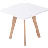 CLP Tavolino Quadrato Almeria Look Scandinavo I Gambe in Legno di Faggio I Tavolo da Divano, Colore:Bianco, Colore del Telaio:Natura (Quadrato)