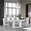 Stilprojectstore Tavolo da pranzo rettangolare moderno allungabile L.160/210, marmo bianco - Dream