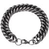 Homxi Bracciale Catena Argento Uomo,Bracciale Acciaio Inossidabile Uomo Catena Catena del Curb Bracciale 23.5 CM