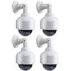 O&W Security 4 telecamere finte Dummy professionali di sorveglianza Speed Dome, camere Dummy per esterni, con obiettivo, cavo e video di sorveglianza lampeggiante, per messa in sicurezza delle merci