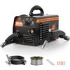 H HZXVOGEN Saldatrice a Filo Continuo No Gas, 145A Mini Saldatrice Portatile con 1kg di filo animato 0,8 mm, Inverter Saldatrice MIG