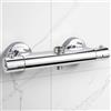 Hausharbor Rubinetto doccia miscelatore termostatico doccia, miscelatore termostatico doccia per bagno doccia cromato, miscelatore doccia termostatico con pulsante di sicurezza 38 °C (Due fori)