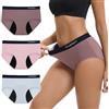 INNERSY Mutande Ciclo Mestruale Donna Flusso Leggero Mutandine Mestruali Sportive Slip Pacco da 3(S, Viola, Blu Chiaro, Viola Chiaro)