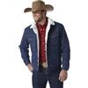 Wrangler Giacca in denim da uomo 74255pw, taglio cowboy, foderata, confezione da 1, Denim/Sherpa rustico, S