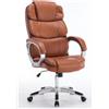 SEDIE DA UFFICIO CON ROTELLE DA SCRIVANIA MATERIALE SIMILPELLE IMBOTTITA BOC-325 MARRONE