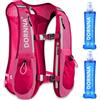 DORNNA - Zaino Trail Running + 2 borraccia mórbida 500 ml Senza BPA, Run Vest con Soft Flask , Gilet Trail Running Uomo e Donna in Taglia Unica. (Rosa + Borraccia 500ML)