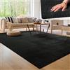 Paco Home Tappeto Moderno e Morbido per Soggiorno a Pelo Corto Lavabile Fluffy Uni Effetto Pelliccia Senza Tempo Elegante Antiscivolo Facile da Pulire, Dimensione:300x400 cm, Colore:Nero