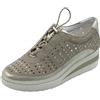 Valleverde 36209 Suede Sabbia Sneakers Confort per Donna in Nabuk Traforato con Zeppa Media (Taglia 37)