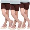 hi!mom Confezione da 3 pantaloncini da ciclismo per ragazza - Leggings corti di sicurezza comodi in cotone basic non trasparenti per ragazza per bambini - Pantaloncini estivi, Marrone 8 anni