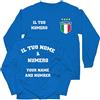 lepni.me T-Shirt Personalizzata per Bambini in Maglia da Calcio Italia a Maniche Lunghe | Bandiera Italiana | Campionato Europeo di Calcio 2024 (12-13 Anni Royal-Blue Multicolore)