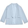 Generic Ragazze Manica Lunga Sciarpa Vestito Formale Giacca Apertura Frontale Tasca interna Per Bambini Manicotti Donne, Azzurro, 9-10 anni