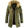 DAIHAN Lunga Parka Imbottito da Uomo Cappotto Giubbotto Invernale Giacca Outdoor con Cappuccio Staccabile in Pelliccia Sintetica,Casual Caldo Cappotto Outwear Army Green XL