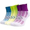WackySox 3 paia di calzini alla caviglia per uomini e donne, adatti per passeggiate, sport, fitness, palestra, ciclismo, corsa, blu, verde, viola., M
