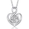MomentWish Collana Segno dell'infinito, 1 Carato Moissanite Diamante Collana Amore con Incisione a Cuore in Argento 925 Gioielli da Donna Regalo per le Donne