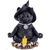 DRW Figura Gatto con Cappello da Strega Fare un Rituale in Resina Dipinto a Mano di 15 cm