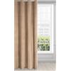 Eurofirany Tenda in Velluto Morbidissimo Oscurante con Occhielli - 1 Pannello, Tenda per Camera da Letto, Cucina, Soggiorno, 140x250 cm, Beige Scuro