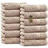 NatureMark Asciugamani per ospiti - Confezione da 12 (30x50 cm), 100% cotone, certificazione Oeko-Tex, morbidi, assorbenti e facili da curare - Per bagno, ospiti e spa - Colore Sabbia/Beige