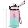 Vikastar Borraccia Termica, 500ml Senza BPA, Thermos per Bevande Calde, Senza Perdite, Borraccia Bambini, Acciaio Inox, Borraccia per Adulto, Scuola, Palestra, Ciclismo, Rosa Verde
