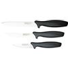Rockingham Forge Set di 3 coltelli multiuso 8007 Essentials Range, comprende spelucchino da 9 cm, coltello da bistecca da 11 cm e coltello multiuso da 12 cm, manici neri