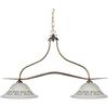 Onli Lampadario Biliardo 2 Luci in Metallo e Vetro, Bronzo, metallo;vetro