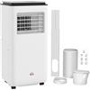 HOMCOM Condizionatore Portatile 750W con 5 Modalità e 2 Velocità, in Plastica ABS e Acciaio, 33x28x70.4 cm, Bianco|Aosom