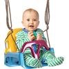 Outsunny Altalena Bambini 3 in 1 da Interno ed Esterno, Corda Regolabile e Cintura di Sicurezza, Età 9-36 Mesi, Blu