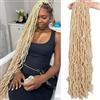 Samtress Extension di capelli lunghi finti all'uncinetto, morbidi, 76 cm, pre-loop, 7 confezioni da 7 confezioni di extension bionde da dea locs all'uncinetto, ricci, da donna (#613)