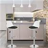 RELOVE Set di 2 Coppia Sgabello da Bar Moderno Sgabello Alto con schienale in Simipelle Sedia Alta da Cucina Regolabile Girevole-PU (bianco+nero)-2pz