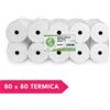 Rotoli Carta Termica per Registratori di Cassa Fiscali 80x80x12 (10pz)