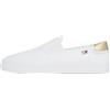 Tommy Hilfiger Donna Sneakers Vulcanizzate Canvas Slip-On da Infilare, Bianco (White), 40 EU