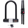 BLACK & DECKER BLACK+DECKER Lucchetto a Leva Forma U per Bicicletta Scooter Moto con 3 Chiavi