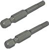 AERZETIX - Set di 2 Punte di avvitatore lunghe esagonale 1/4'' (6.3mm) 4mm/50mm per viti esagonali/6 lati - DIN 3126 - in acciaio S2 durezza 58-62 - C50082