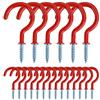 MengH-SHOP Ganci a vite in metallo da soffitto a vite gancio in vinile per uso interno ed esterno per appendere tazze, vasi, luci, corde, 20 pezzi (rosso)