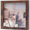 Muzilife Cornice portafoto 3D da riempire, 20 x 20 cm, in legno profondo, con pannello in vetro, come regalo per familiari amici, foto (marrone scuro, 20 x 20 cm)