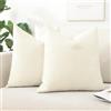 Artscope 2 Pezzi Federe Cuscini in Lino Minimalista Federe in Velluto Copricuscino per la Decorazione Domestica Soggiorno Camera da Letto Divano 60x60cm, Crema Beige