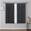 Joydeco Tende Oscuranti per Interni con Fettuccia 2 Pezzi L 117 x A 137 CM, Tende Termica Isolante Freddo e Caldo per Finestra Binario Camera da Letto e Soggiorno, Grigio Scuro