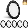 YindaLux Faretti LED da Incasso 230V 3W 3000K IP44 LED Spots 55-58MM 6PCS Nero | YindaLux 300LM Faretti Da Soffitto Ultra Piatto 15mm Luce Bianca Calda per Cartongesso Armadio a Specchio