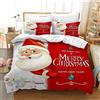 Gegeryozer Set di Biancheria da Letto Natalizia,Copripiumino a Tema Natalizio,Santa Moose Red 3 Pezzi per Bambini,Ragazzi e Ragazze (135×200 cm, C4)