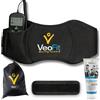 VEOFIT Cintura Addominale elettrostimolazione e Sollevamento Pesi, elettrostimolatore Muscolare in ABS, per Uomini e Donne, 10 programmi, 99 Livelli di intensità, Senza Fili, con Gel