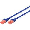 DIGITUS Cavo LAN Cat 6-10 m - Cavo di Rete RJ45 - UTP Non schermato - Compatibile con Cat-6A e Cat-5e - Blu