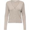 ONLY Onlvenice Life LS Vneck Cardigan Nca Knt Maglione, Bianco e Grigio, M Donna