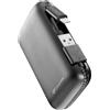 Cellularline FreePower Cable 5000 - Lightning Caricabatterie portatile con cavi integrati Nero