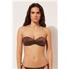 Calzedonia Costume A Fascia Imbottita Shiny Satin Marrone