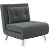 HOMCOM Poltrona letto pieghevole con funzione letto, divano singolo con cuscino, letto per gli ospiti, divano imbottito con velluto, per soggiorno, camera da letto, grigio scuro, 77 x 88 x 83 cm