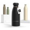 LARS NYSØM Borraccia Termica 350ml in Acciaio Inox | Bottiglia isolata 0.35 litro | Bottiglia d'Acqua a Tenuta stagna per Sport, Bicicletta, Cane (Carbon Black, 350ml)