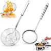YYHCC Mestolo per ragnatela in acciaio inox, colino per friggere, colino in acciaio inox, colino in schiuma, setaccio, stufatura e creazione. Diametro (14 cm e spatola per schiuma)