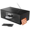 Majority Impianto Stereo Casa 60W | Lettore CD HiFi con Doppio Allarme e 198 Preselezioni | Radio DAB+/FM con Display LCD | Bluetooth, USB, AUX, Telecomando e Altoparlanti Integrati | Oakcastle DAB500