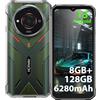 HOTWAV T7S 2025 Smartphone Rugged, 8GB+128GB (2TB Espandibile) Telefono Indistruttibile 6,52HD+, 6280mAh 21MP Cellulare Antiurto Android 13 4G Dual SIM Rugged phone IP68IP69K OTG GPS Misura Altezza