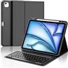 WINCHKING Tastiera per iPad Air 13 (M2 2024/M3 2025), Bluetooth Magnetica Staccabile, Custodia con Italiano QWERTY Tastiera per iPad Air 13 Pollici M3 2024/2025, Nero
